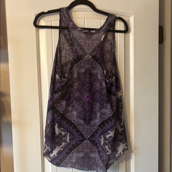 TeenBell Purple and Gray Asymmetrical Tank Top - Picture 4 of 6